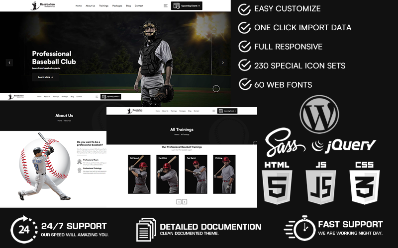 Baseballen - Baseball Club WordPress Theme