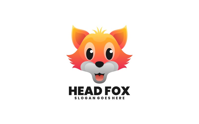 Head Fox Color Gradient Logo Logo Template