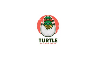 Turtle Mascot Cartoon Logo Design