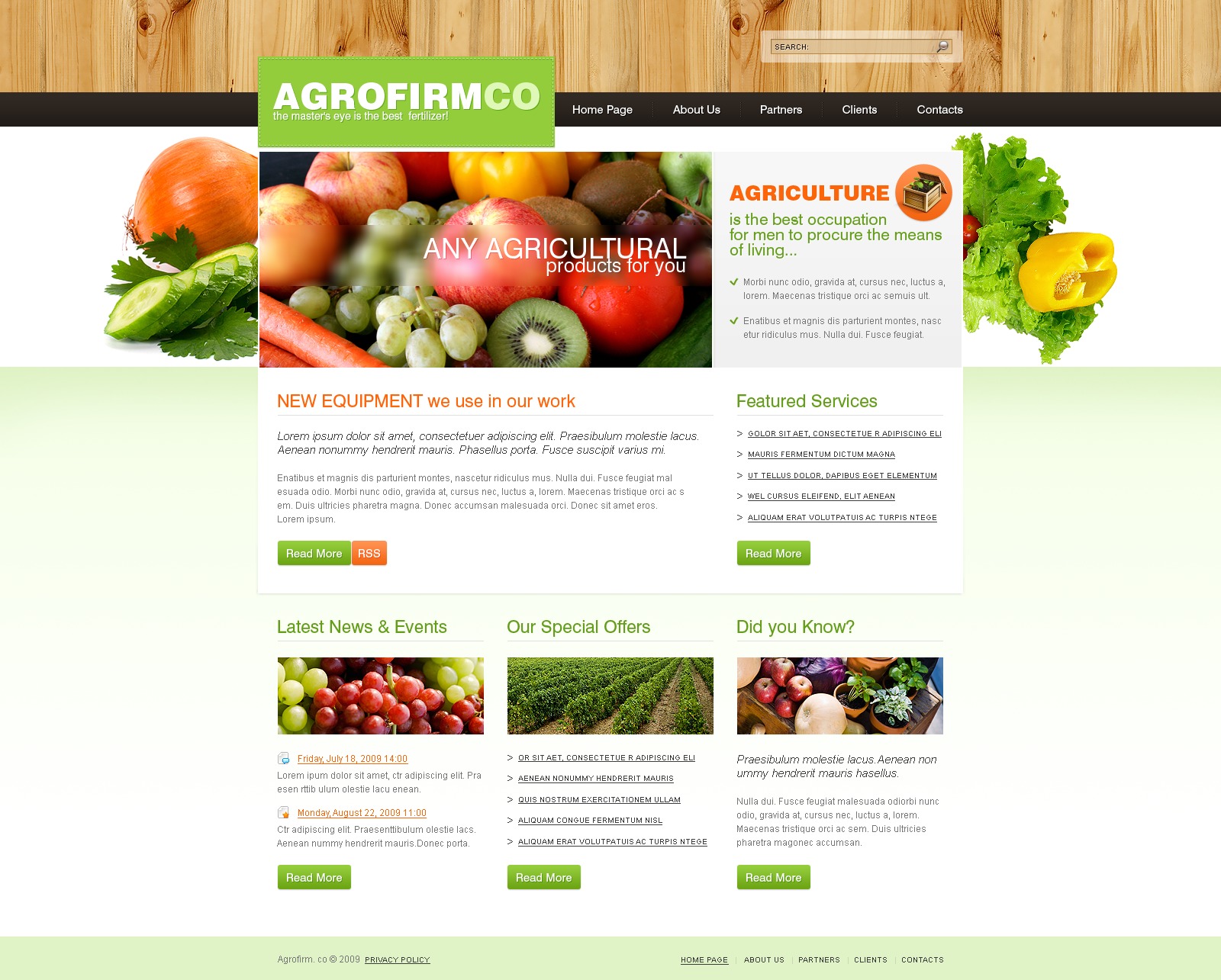 Agriculture Website Template #25698