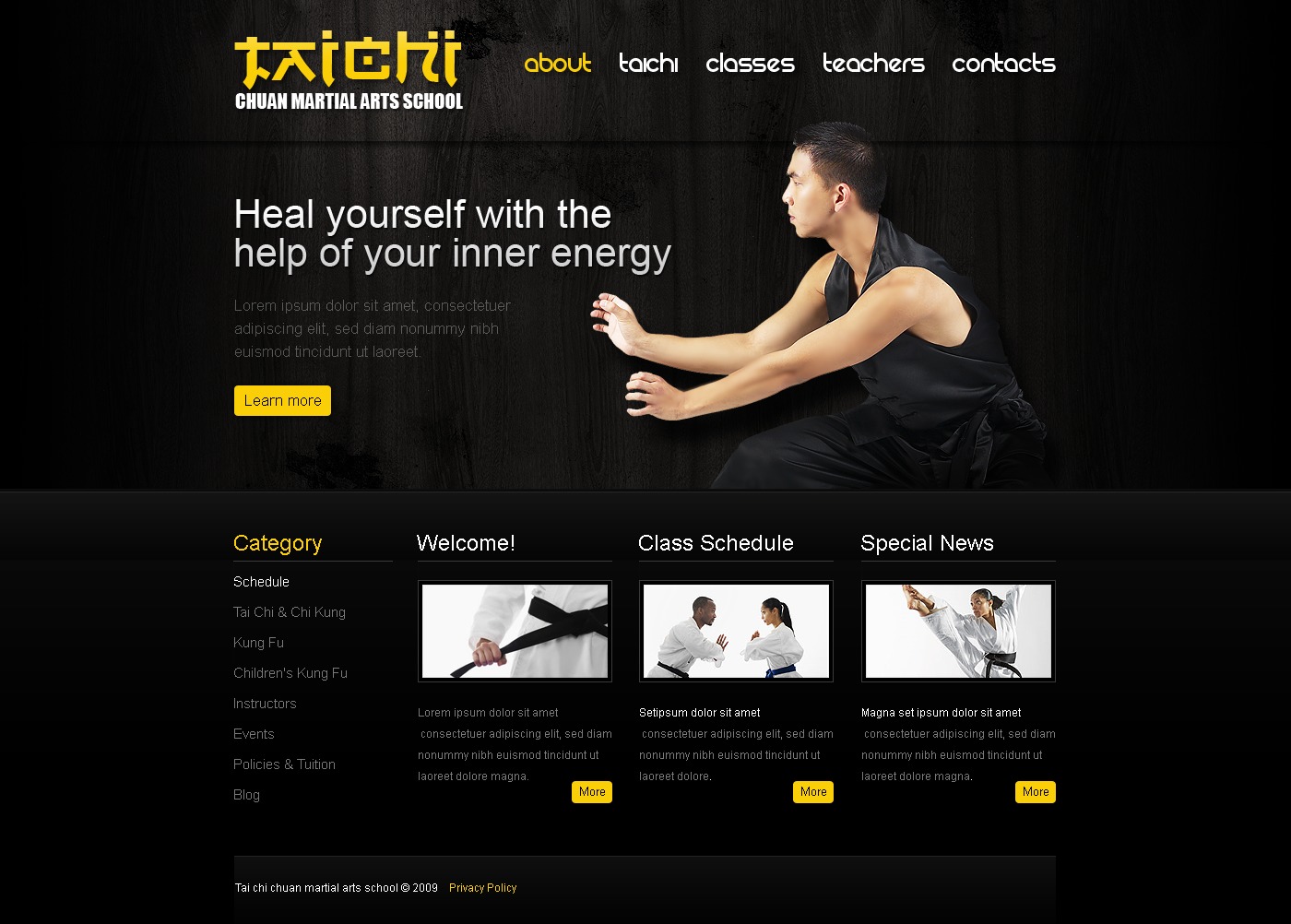 Martial Arts Website Template #25624