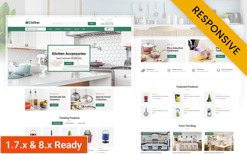 Cistine - Kitchen Appliances Store Prestashop Responsive Theme PrestaShop Theme