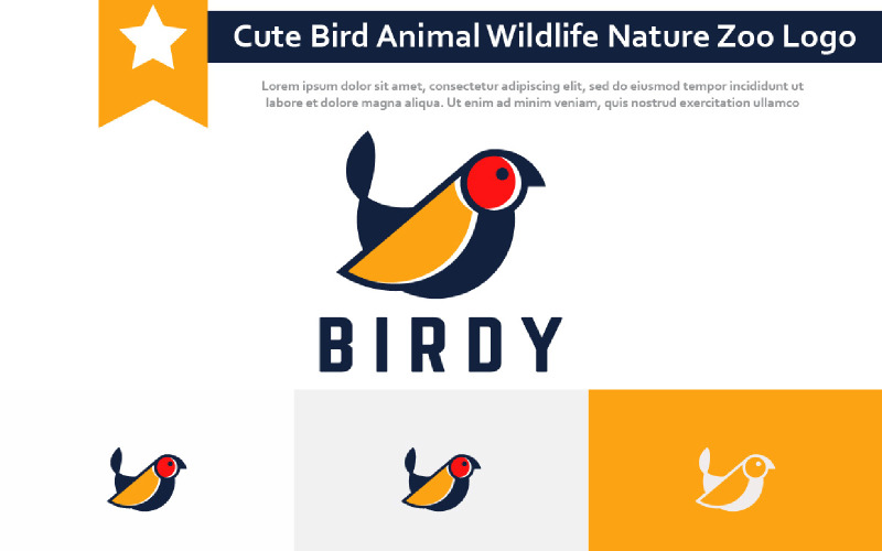 Cute Bird Animal Wildlife Nature Zoo Logo Logo Template