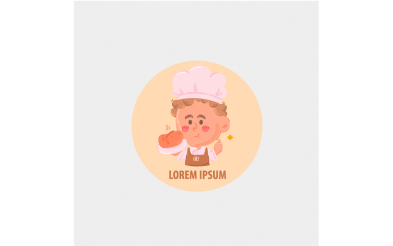 Free Chef Holding Bread Icon Logo Illustration