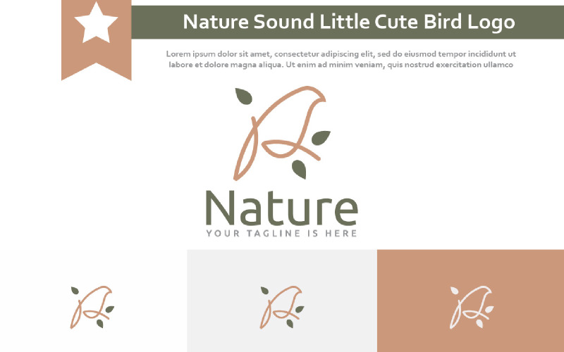 Nature Sound Little Cute Bird Simple Abstract Logo Logo Template