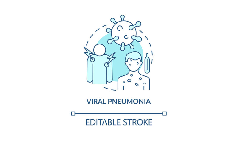 Viral Pneumonia Blue Concept Icon Vector Graphics