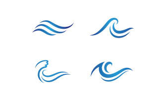 Water Wave Logo Vector Symbol V9