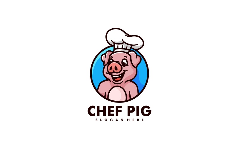 Chef Pig Mascot Cartoon Logo Style Logo Template