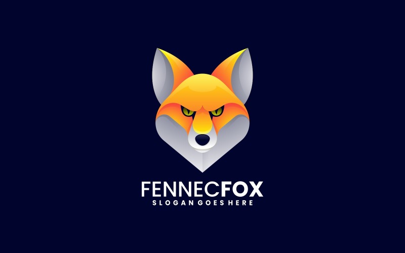 Fennec Fox Gradient Logo Design Logo Template