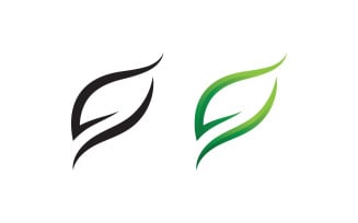 Green Leaf Nature Vector Logo Design Template V3