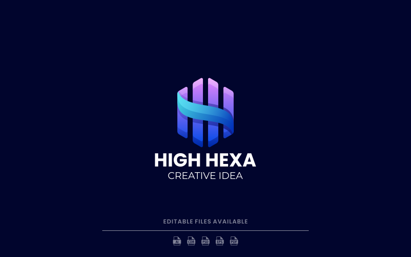 High Hexagon Gradient Logo Logo Template