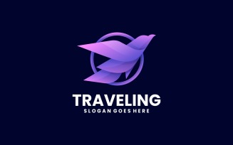 Travelling Bird Gradient Logo Style