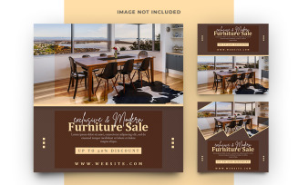 Furniture Sale Collection Social Media Post Banner Template Set