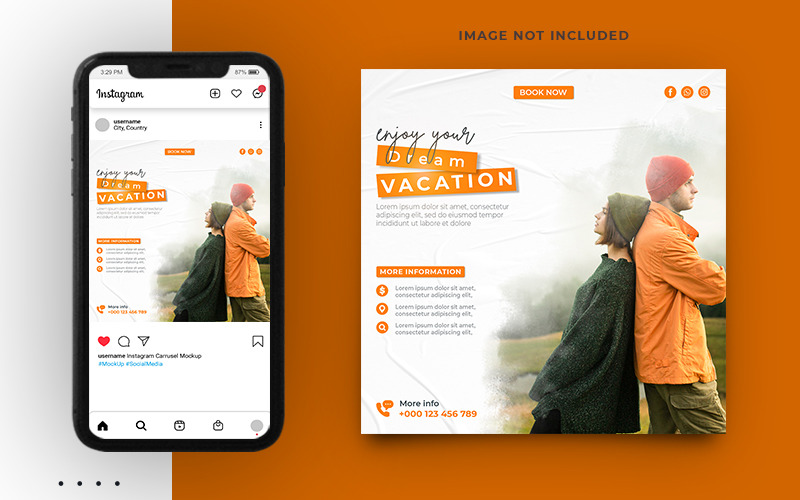 Travel & Tourism Agency Promotion Instagram Post Banner Template Social Media
