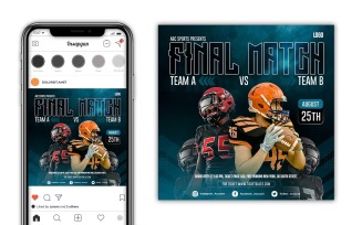 American Football Social Media Template Creative Design