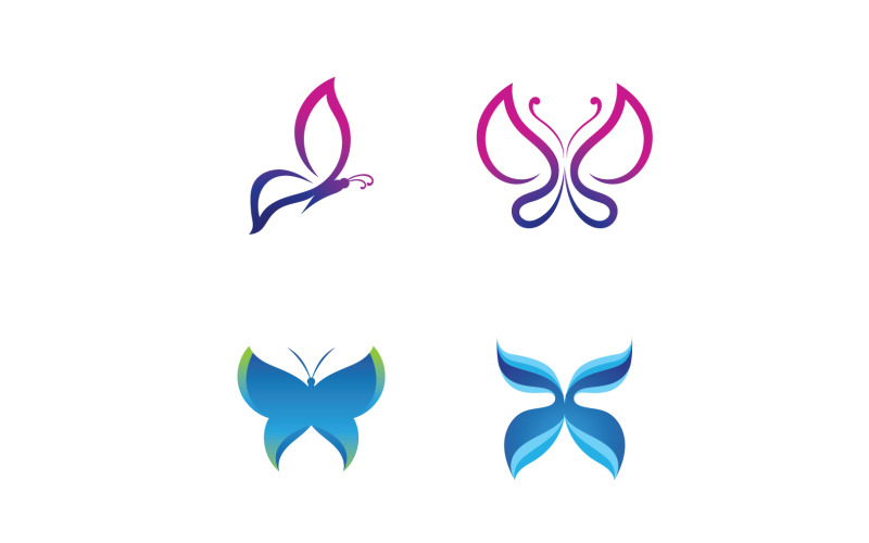 Beauty Butterfly Vector Logo Design V16 Logo Template