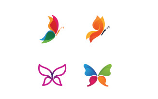 Beauty Butterfly Vector Logo Design V17