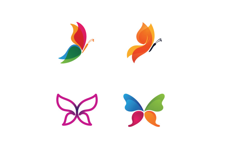 Beauty Butterfly Vector Logo Design V17 Logo Template