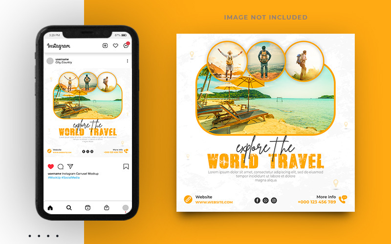 Travel And Tour Agency Promotion Instagram Post Banner Template Social Media