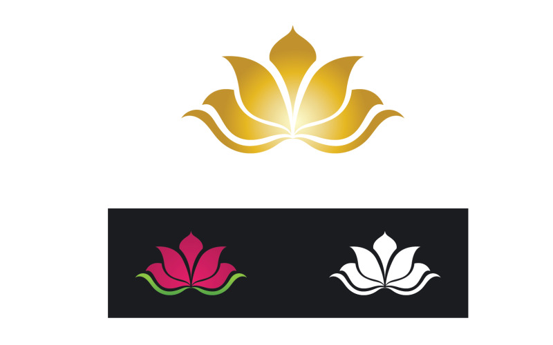 Vector Lotus Flower Logo And symbol V6 Logo Template