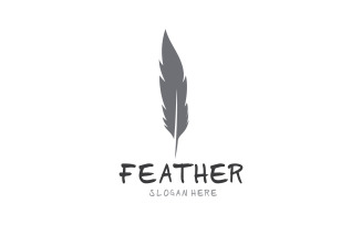 Feather Pen Write Sign Logo Vector V11
