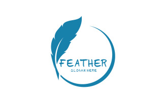 Feather Pen Write Sign Logo Vector V12