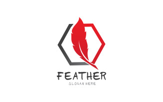Feather Pen Write Sign Logo Vector V13