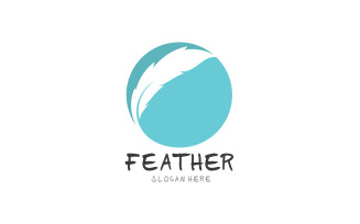 Feather Pen Write Sign Logo Vector V14