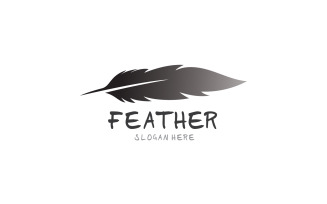 Feather Pen Write Sign Logo Vector V15