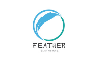 Feather Pen Write Sign Logo Vector V17