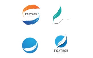 Feather Pen Write Sign Logo Vector V18