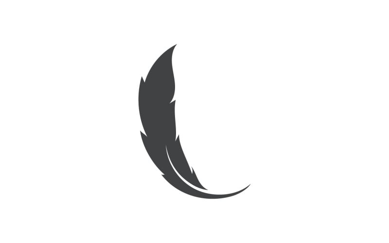 Feather Pen Write Sign Logo Vector V19 Logo Template