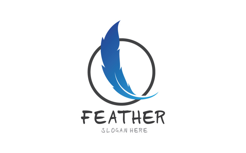 Feather Pen Write Sign Logo Vector V20 Logo Template