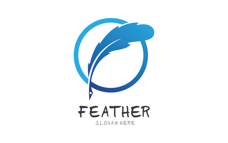Feather Pen Write Sign Logo Vector V23 Logo Template