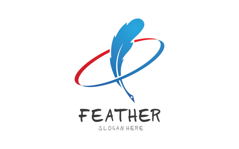 Feather Pen Write Sign Logo Vector V24 Logo Template