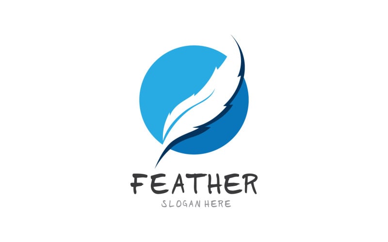Feather Pen Write Sign Logo Vector V26 Logo Template