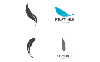 Feather Pen Write Sign Logo Vector V29
