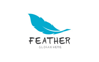 Feather Pen Write Sign Logo Vector V2