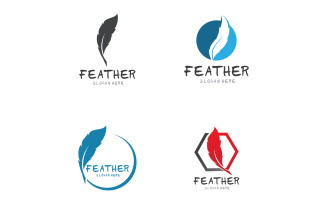 Feather Pen Write Sign Logo Vector V30