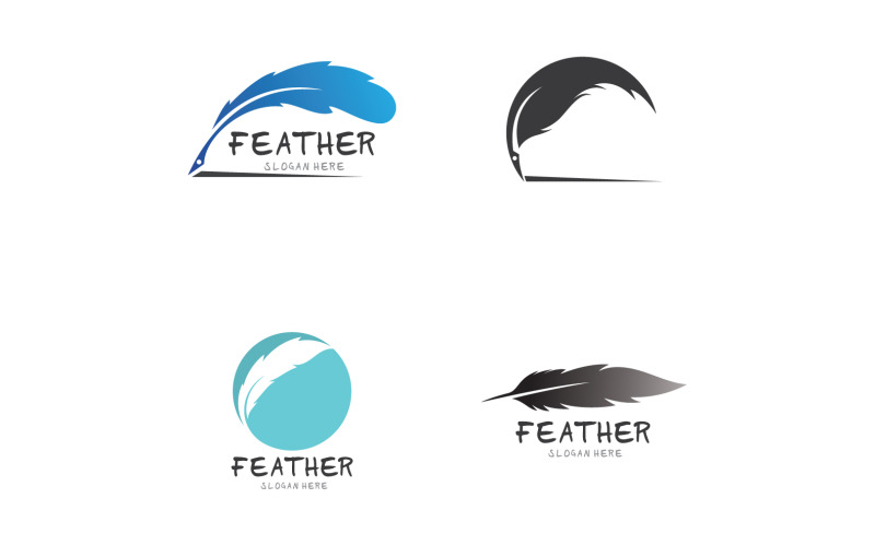 Feather Pen Write Sign Logo Vector V32 Logo Template