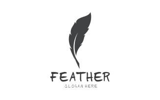 Feather Pen Write Sign Logo Vector V3