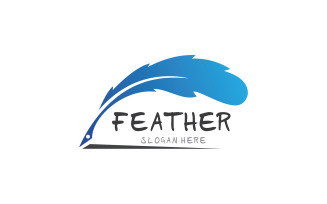 Feather Pen Write Sign Logo Vector V5
