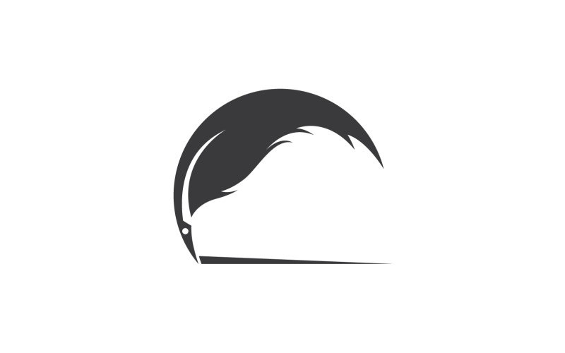 Feather Pen Write Sign Logo Vector V6 Logo Template