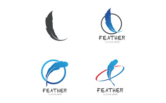 Feather Pen Write Sign Logo Vector V9