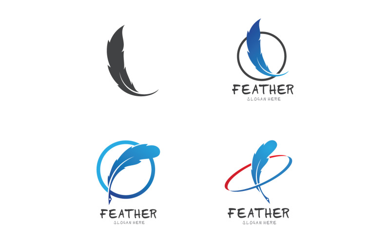 Feather Pen Write Sign Logo Vector V9 Logo Template