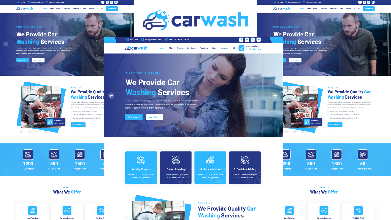 Carwash - Car Washing Services HTML5 Template