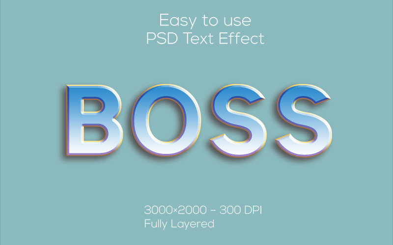 Boss | 3D Boss Psd Text Effect Illustration