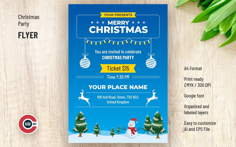 Christmas Party Flyer Template Corporate Identity