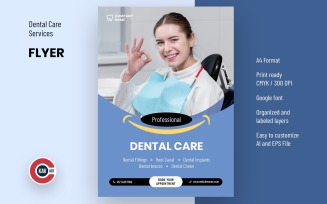 Dental Care A4 Flyer Template