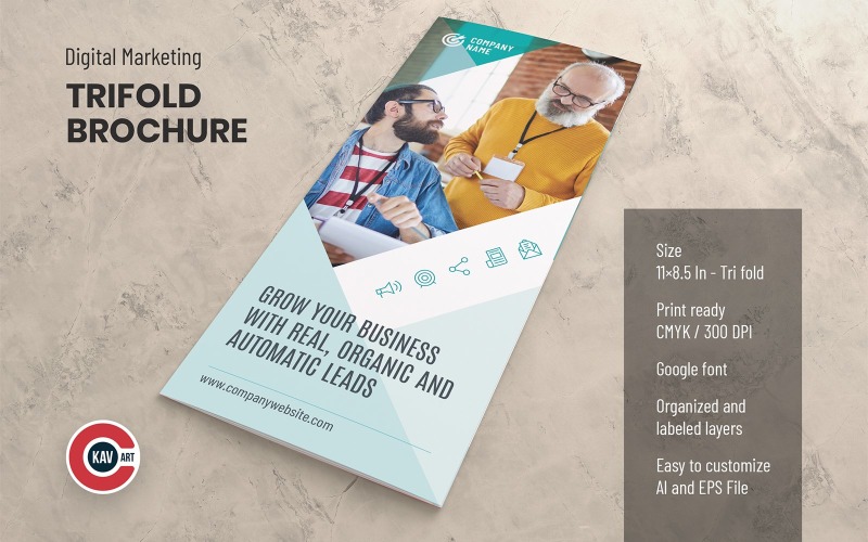 Digital Marketing Agency Trifold Brochure Template Corporate Identity